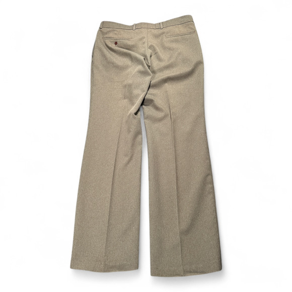 Vintage Levis Pants Mens 36x33 Brown Dress Action Slacks Disco Creased Talon 70s - Picture 2 of 11